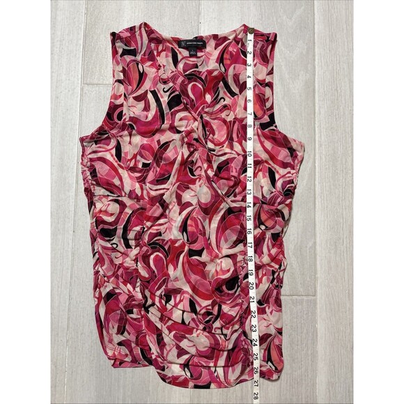 I.N.C. Womens SZ L Ruched Layered Sheer sleeveless top - Picture 5 of 7